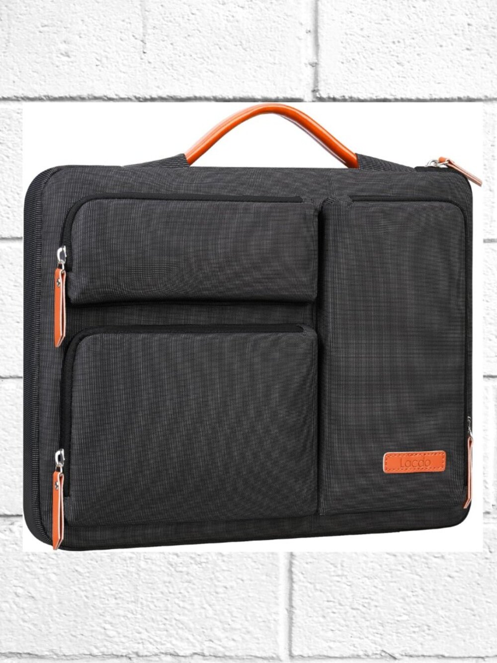 NWT! Laptop Carrying Case w/Plush Lining, Accessory Pockets, Faux Leather Handle